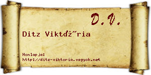 Ditz Viktória névjegykártya